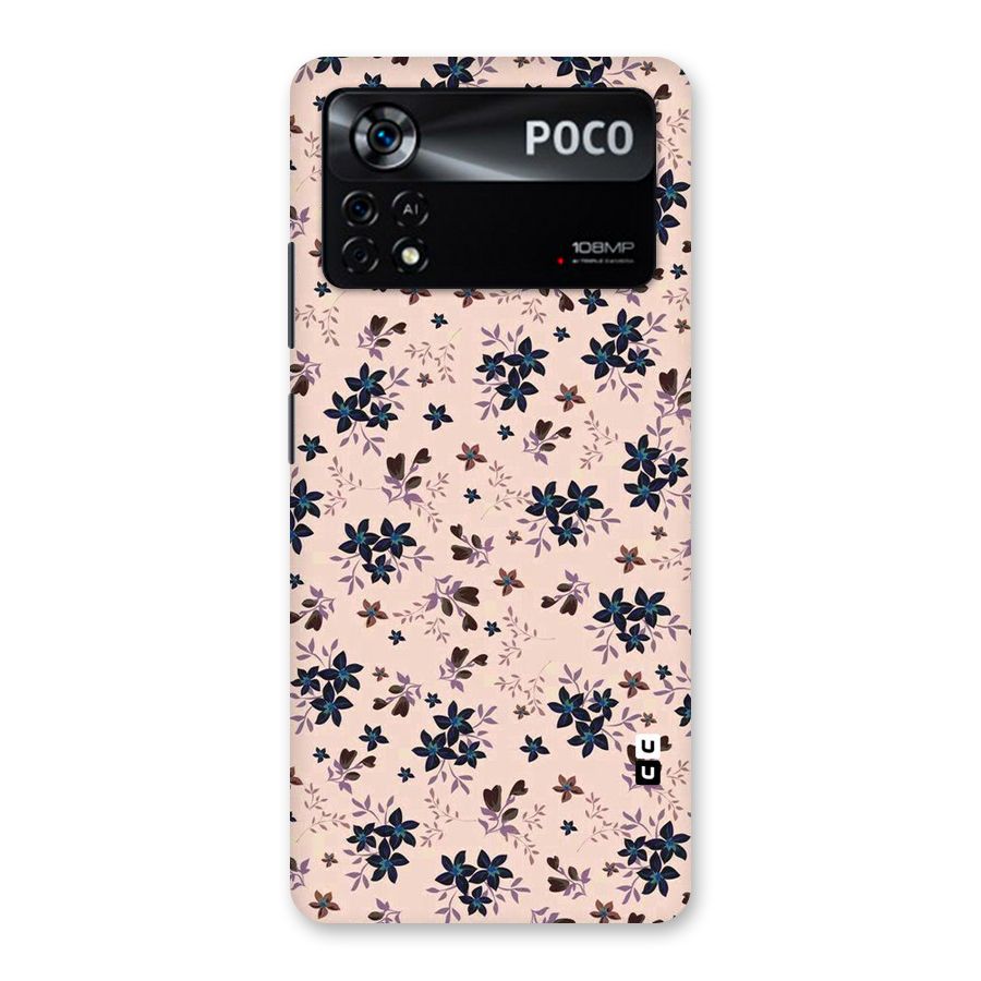 Blue Peach Floral Back Case for Poco X4 Pro 5G