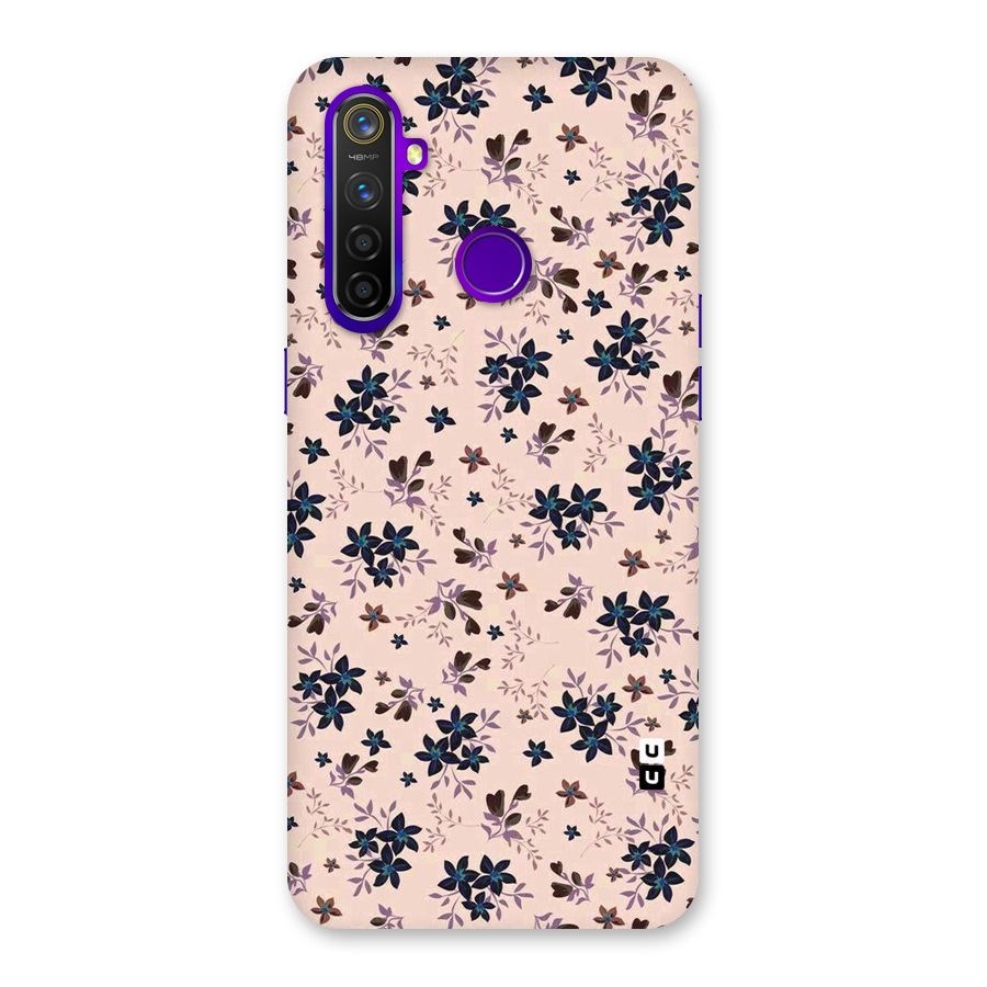Blue Peach Floral Back Case for Realme 5 Pro