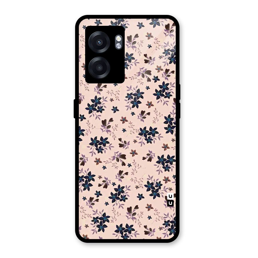 Blue Peach Floral Glass Back Case for Oppo K10 (5G)