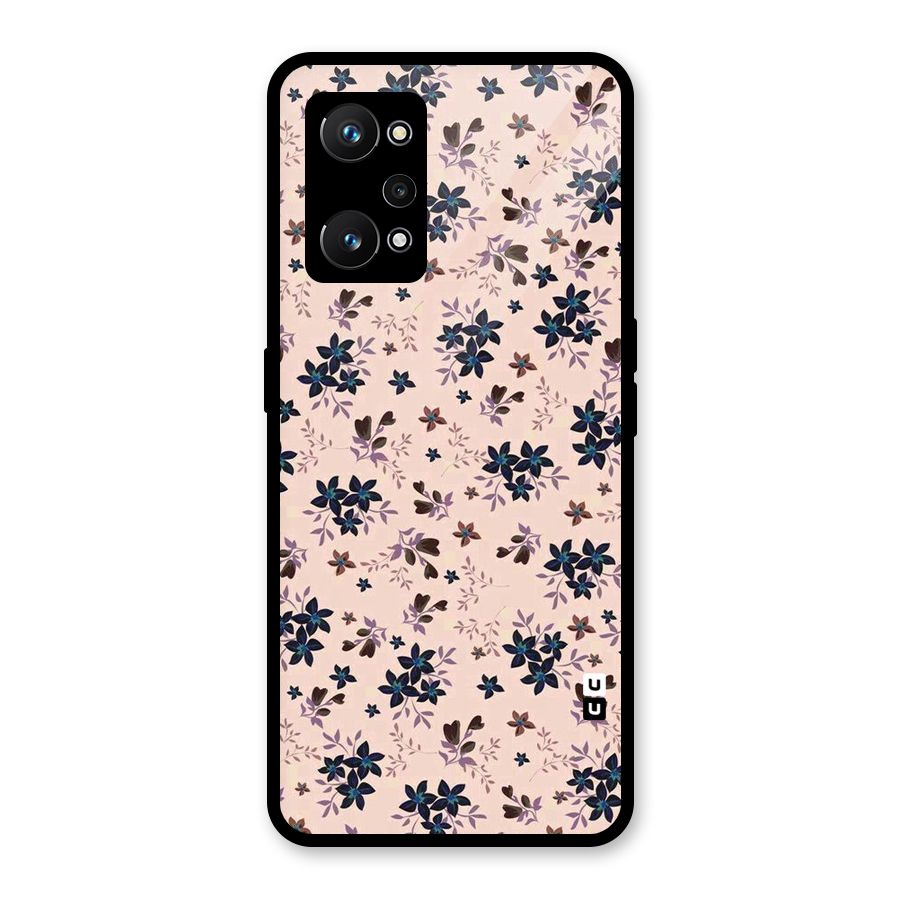 Blue Peach Floral Glass Back Case for Realme GT Neo 3T