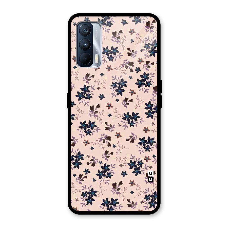 Blue Peach Floral Glass Back Case for Realme X7