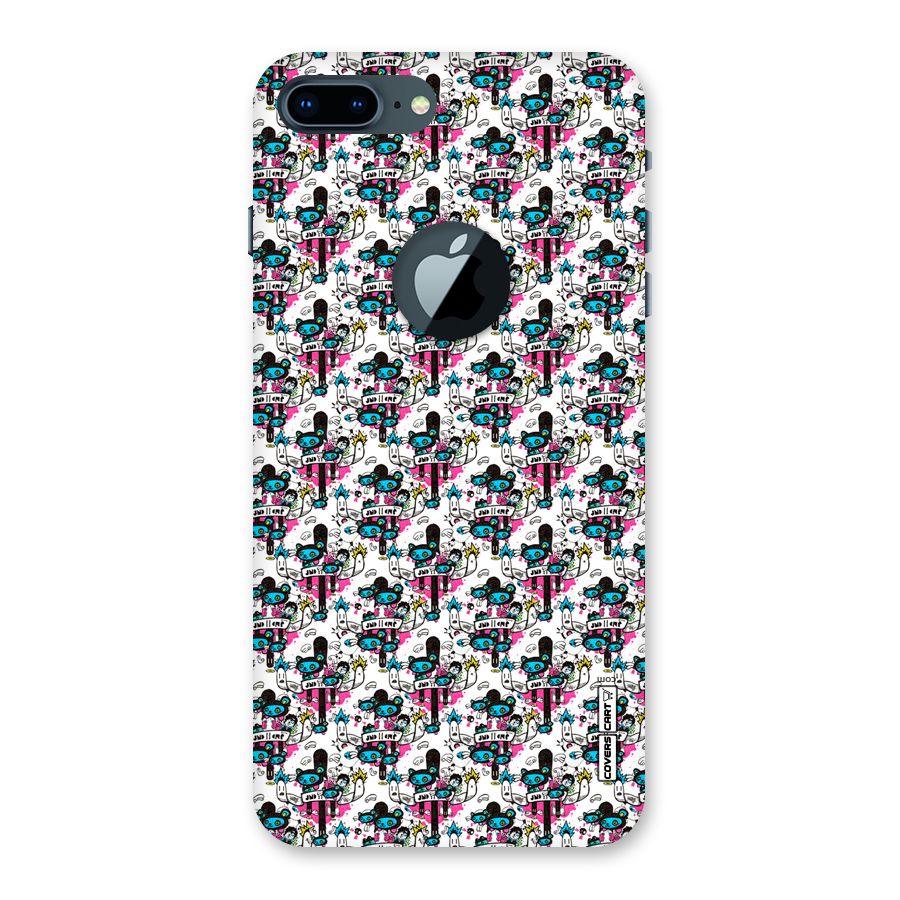 Blue Pink Pattern Back Case for iPhone 7 Plus Logo Cut