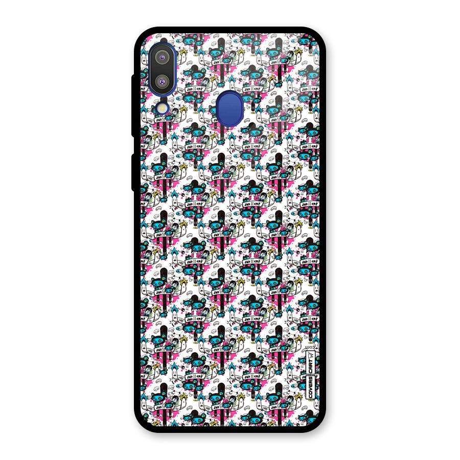 Blue Pink Pattern Glass Back Case for Galaxy M20