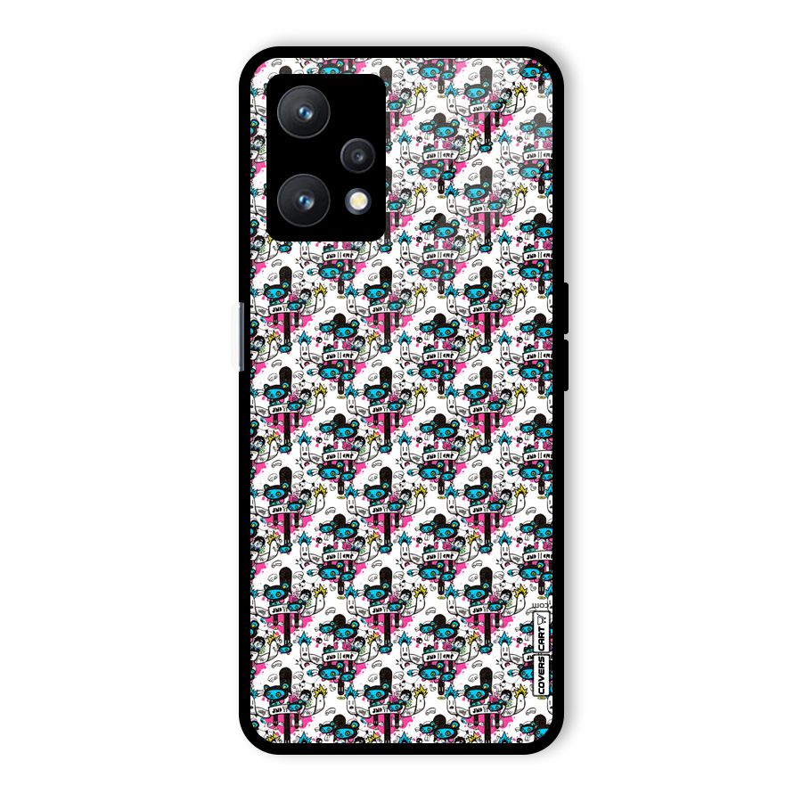 Blue Pink Pattern Glass Back Case for Realme 9 Pro 5G