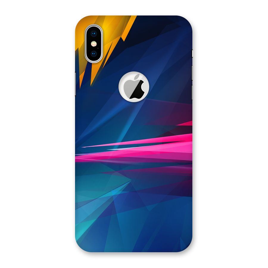 Blue Red Abstract Back Case for iPhone X Logo Cut