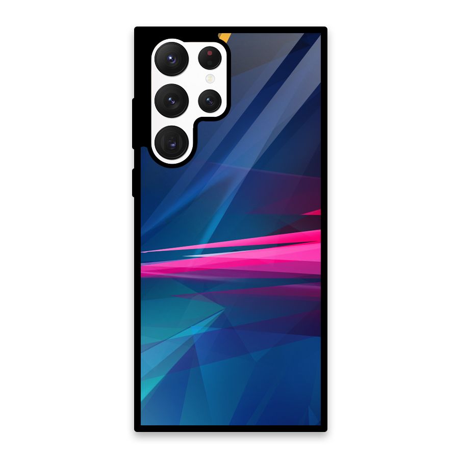 Blue Red Abstract Glass Back Case for Galaxy S22 Ultra 5G
