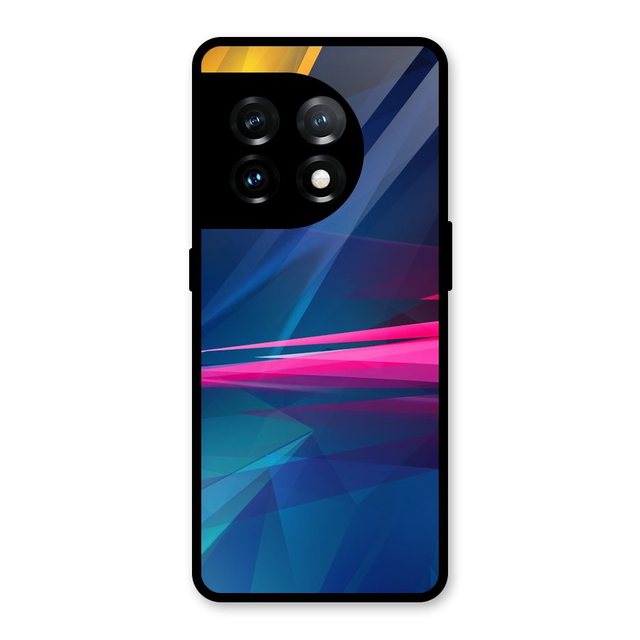 Blue Red Abstract Glass Back Case for OnePlus 11