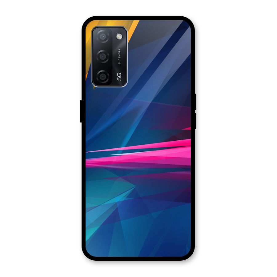 Blue Red Abstract Glass Back Case for Oppo A53s 5G