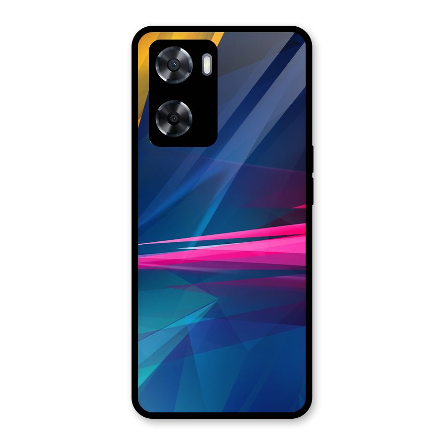 Blue Red Abstract Glass Back Case for Oppo A57 2022