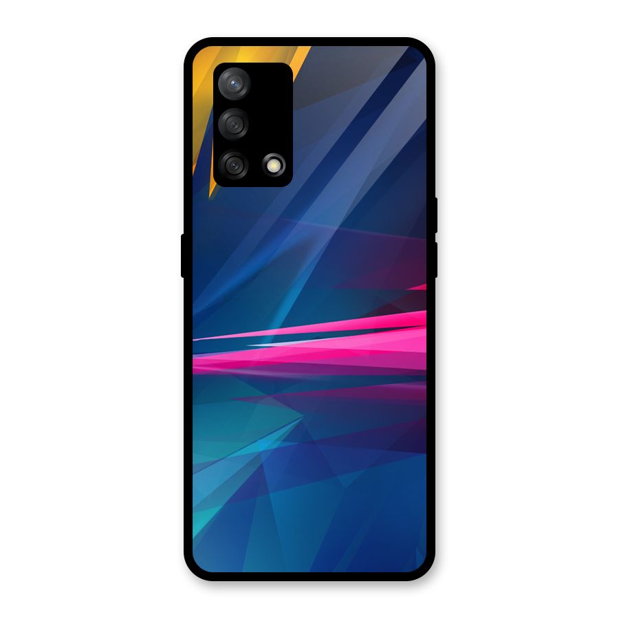 Blue Red Abstract Glass Back Case for Oppo F19