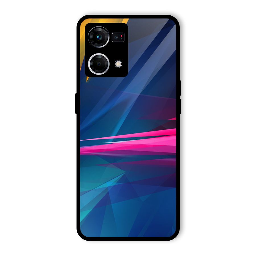 Blue Red Abstract Glass Back Case for Oppo F21 Pro 5G