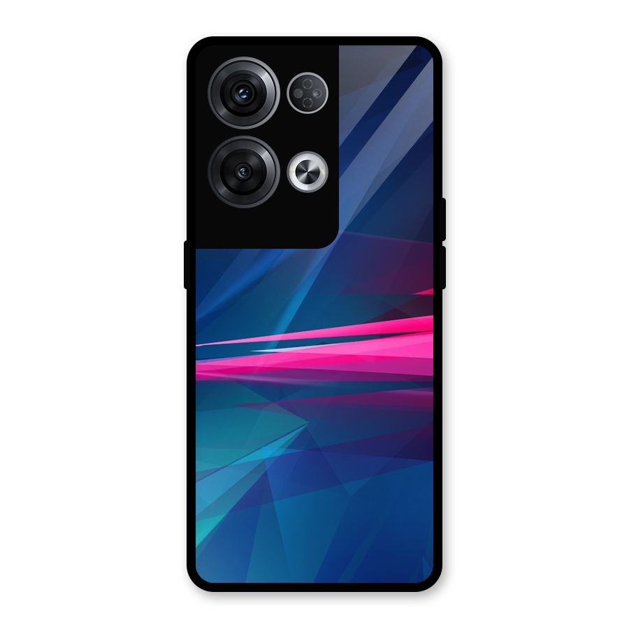 Blue Red Abstract Glass Back Case for Oppo Reno8 Pro 5G