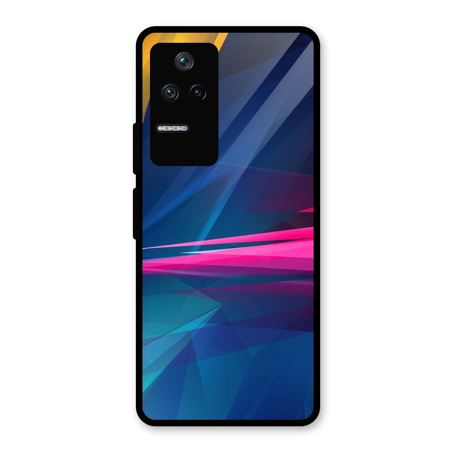 Blue Red Abstract Glass Back Case for Poco F4 5G
