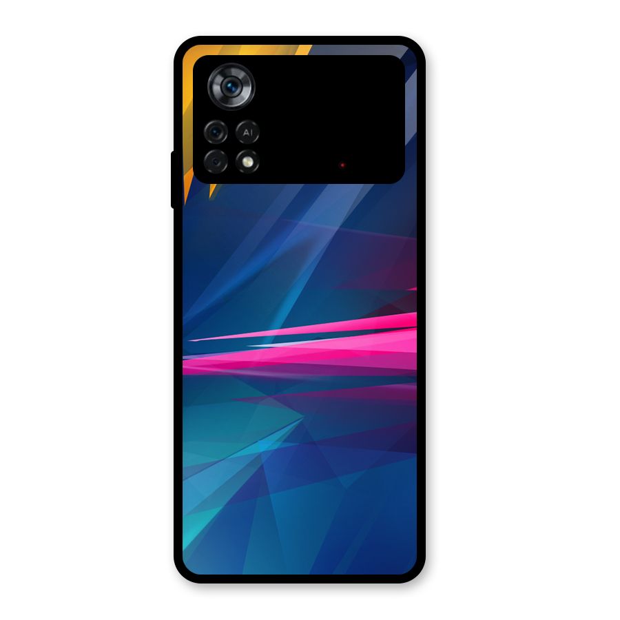 Blue Red Abstract Glass Back Case for Poco X4 Pro 5G