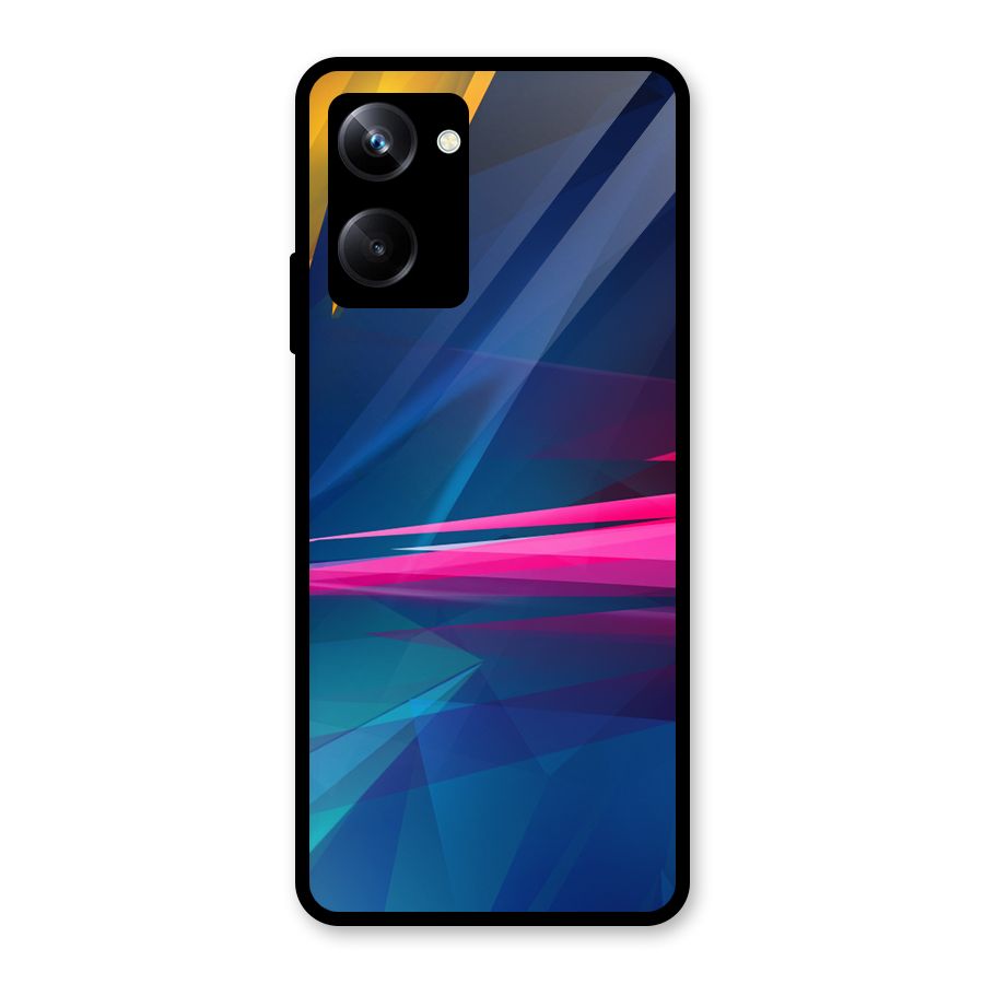 Blue Red Abstract Glass Back Case for Realme 10 Pro