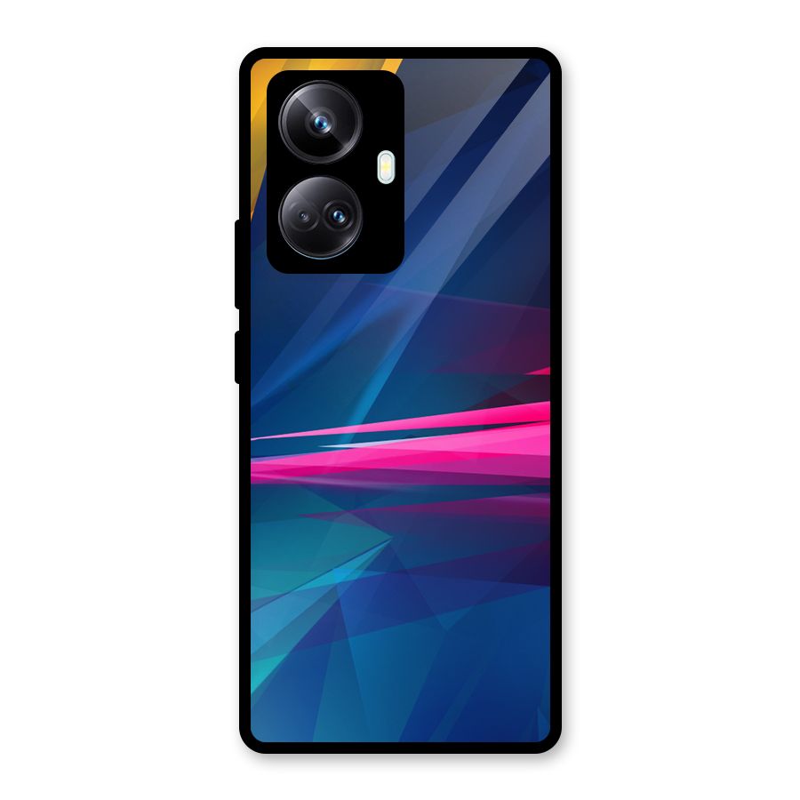 Blue Red Abstract Glass Back Case for Realme 10 Pro Plus