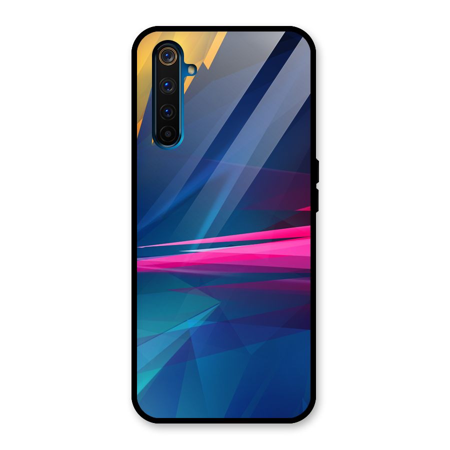 Blue Red Abstract Glass Back Case for Realme 6 Pro