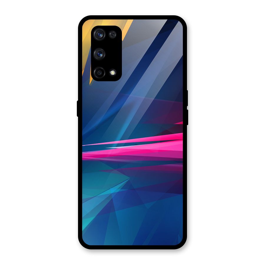 Blue Red Abstract Glass Back Case for Realme X7 Pro