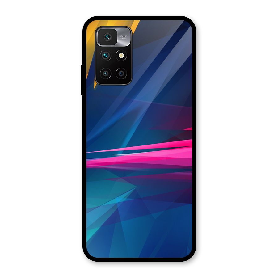 Blue Red Abstract Glass Back Case for Redmi 10 Prime