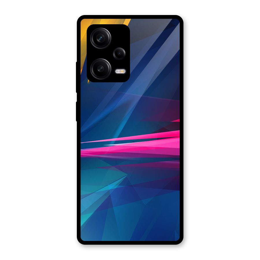 Blue Red Abstract Glass Back Case for Redmi Note 12 Pro