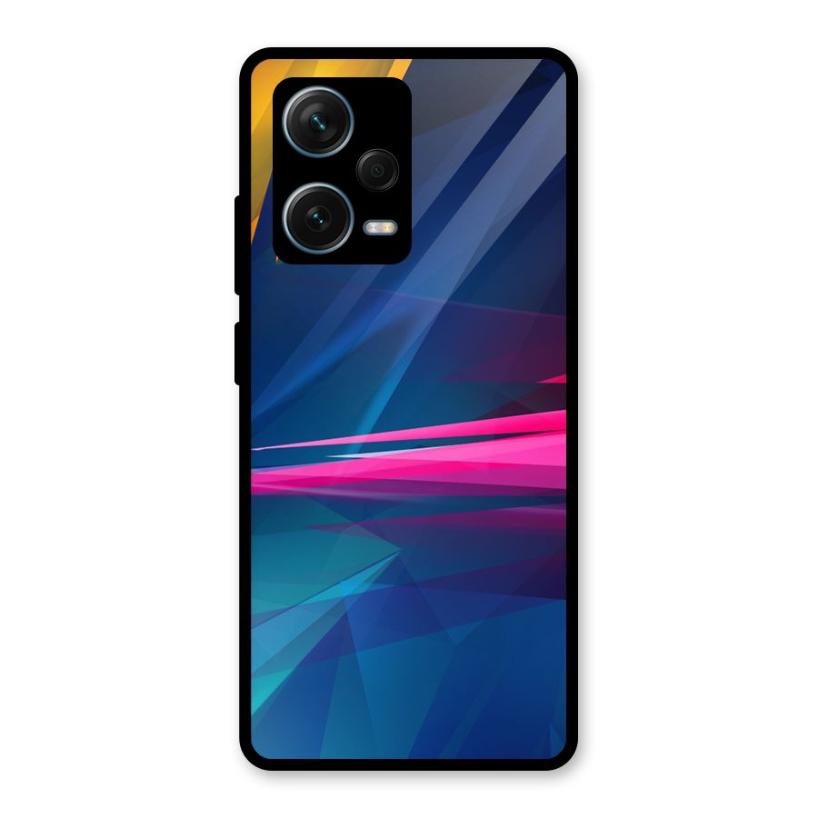 Blue Red Abstract Glass Back Case for Redmi Note 12 Pro Plus 5G