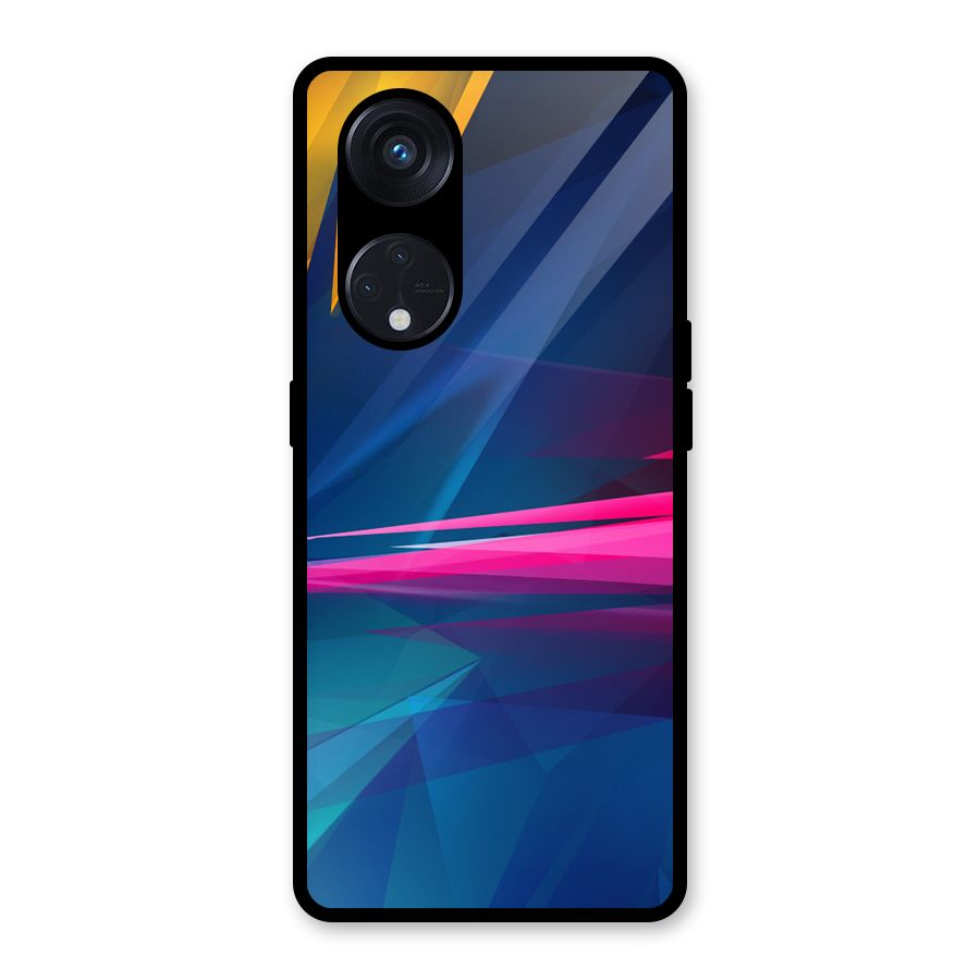 Blue Red Abstract Glass Back Case for Reno8 T 5G