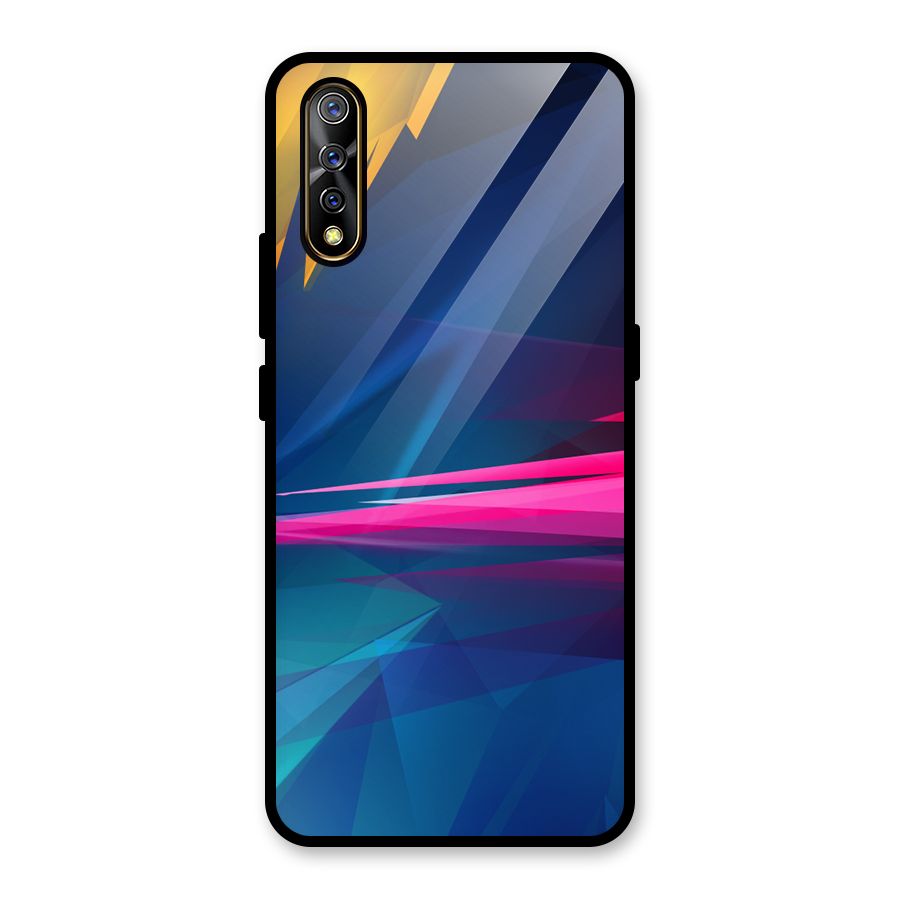 Blue Red Abstract Glass Back Case for Vivo S1