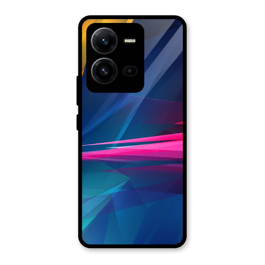 Blue Red Abstract Glass Back Case for Vivo V25