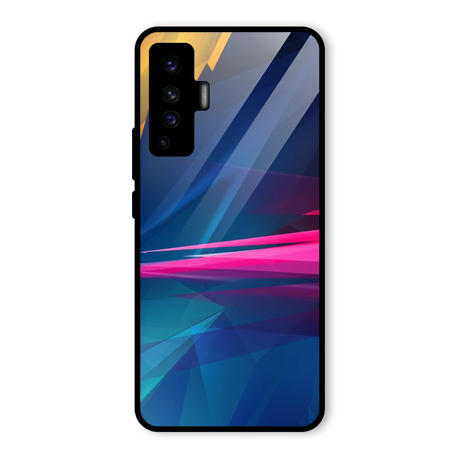 Blue Red Abstract Glass Back Case for Vivo X50