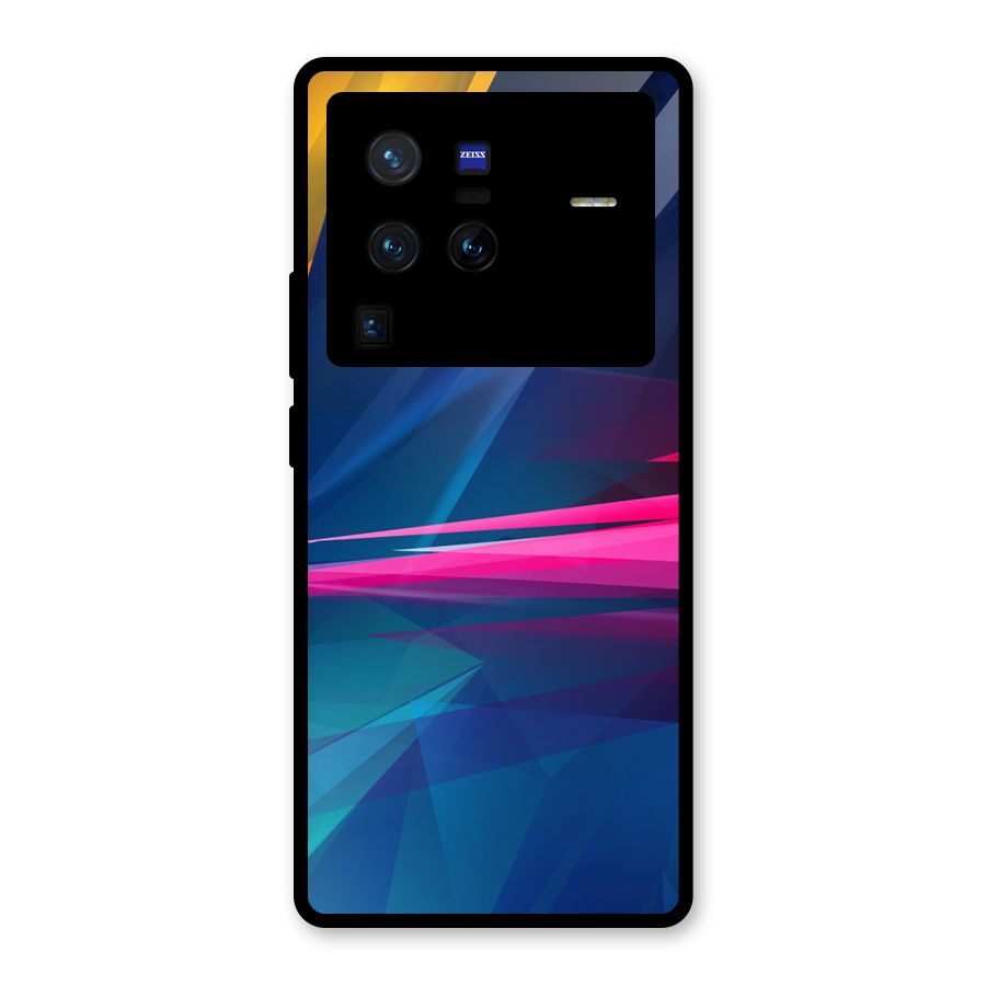 Blue Red Abstract Glass Back Case for Vivo X80 Pro