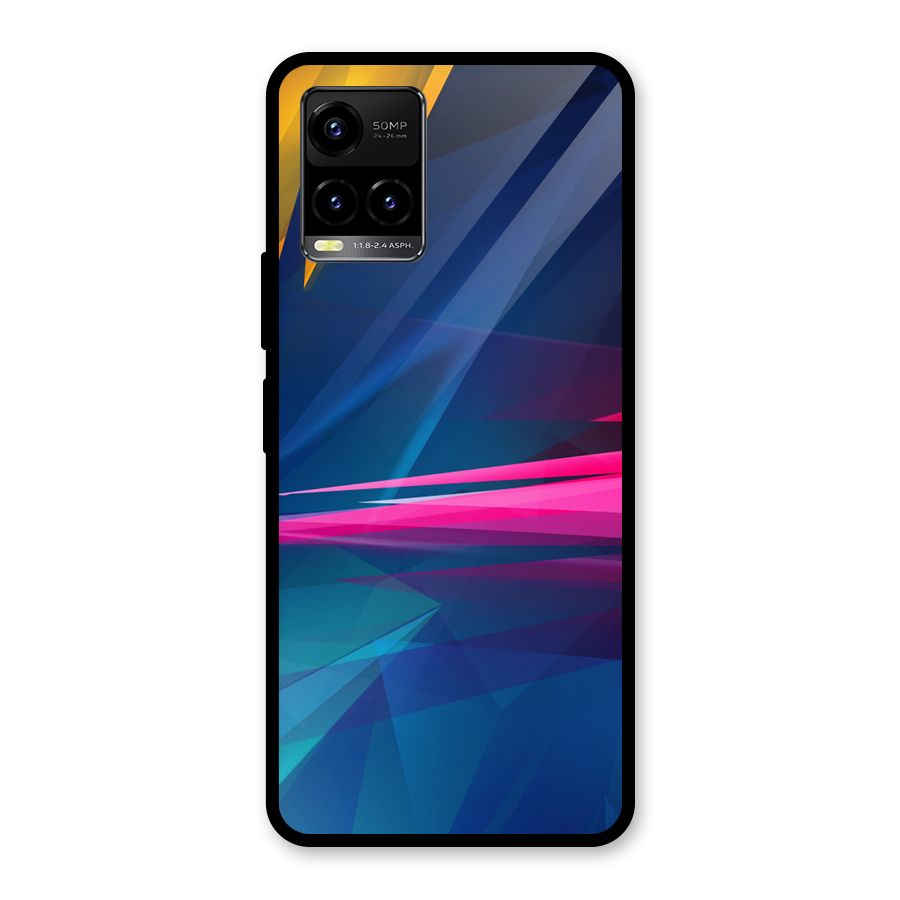 Blue Red Abstract Glass Back Case for Vivo Y21T