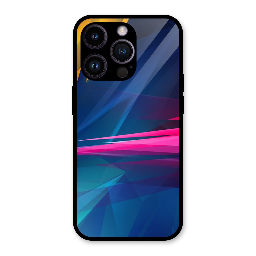 Blue Red Abstract Glass Back Case for iPhone 14 Pro