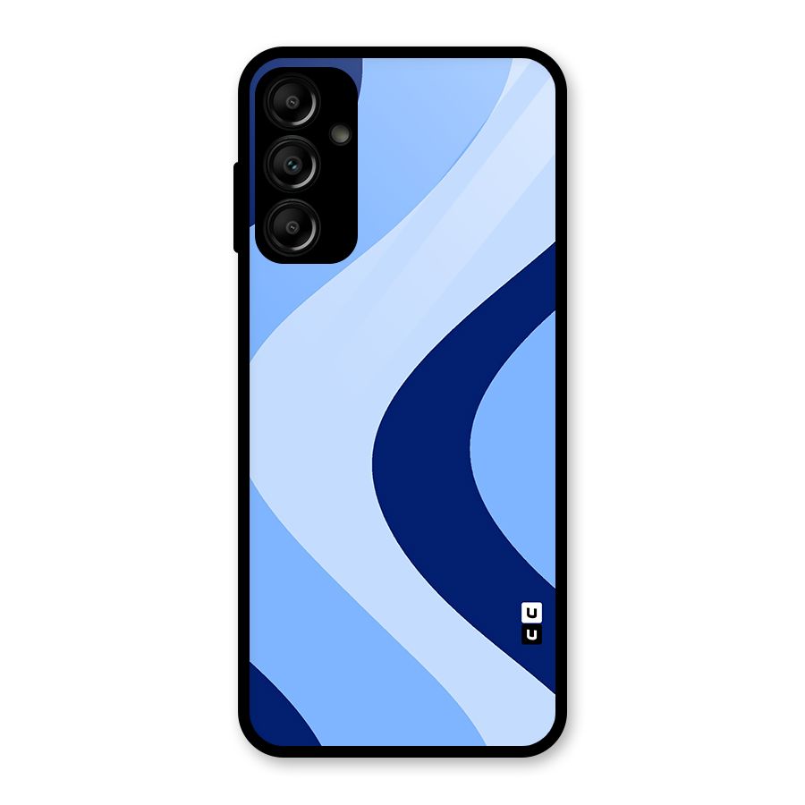 Blue Shade Curves Glass Back Case for Galaxy A14 5G