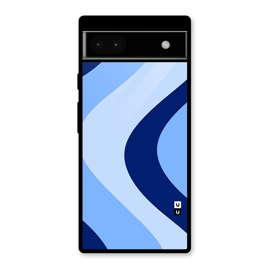 Blue Shade Curves Glass Back Case for Google Pixel 6a