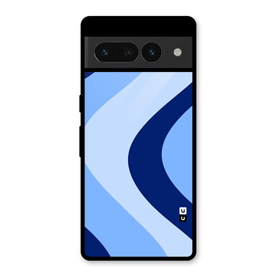 Blue Shade Curves Glass Back Case for Google Pixel 7 Pro
