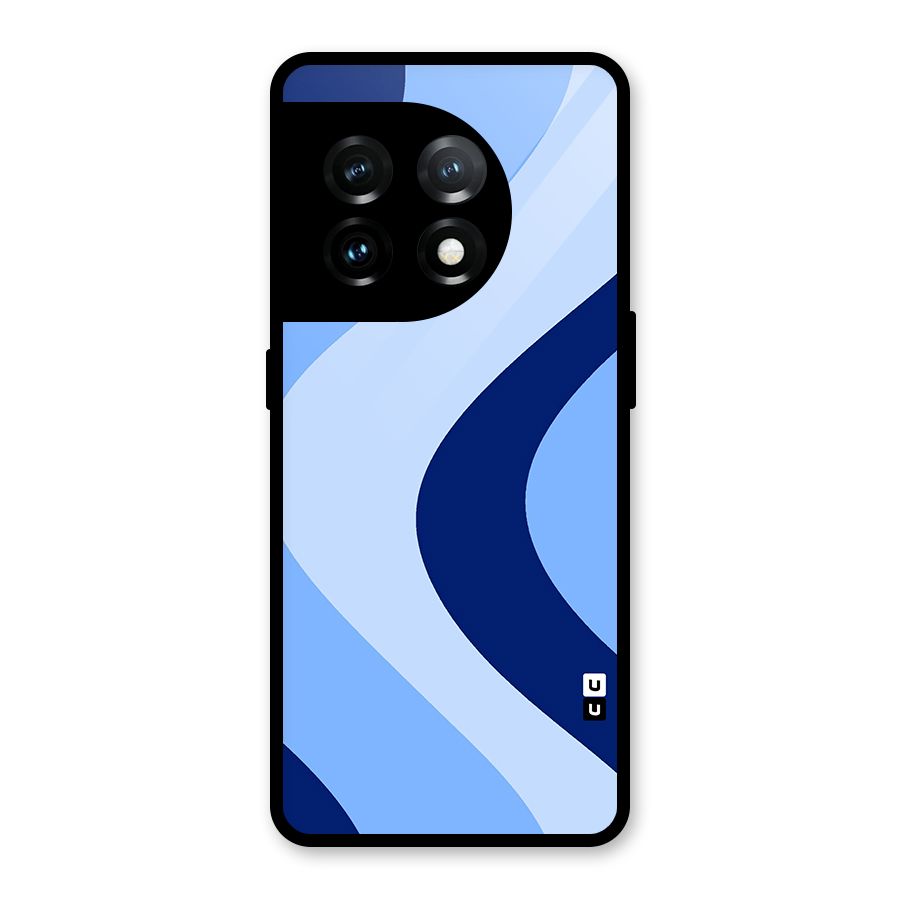 Blue Shade Curves Glass Back Case for OnePlus 11
