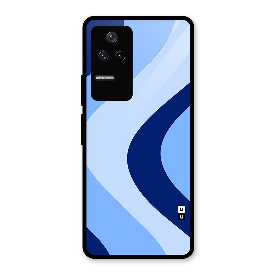 Blue Shade Curves Glass Back Case for Poco F4 5G