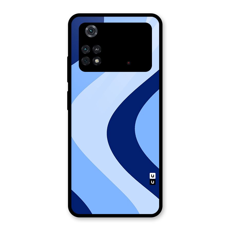 Blue Shade Curves Glass Back Case for Poco M4 Pro 4G
