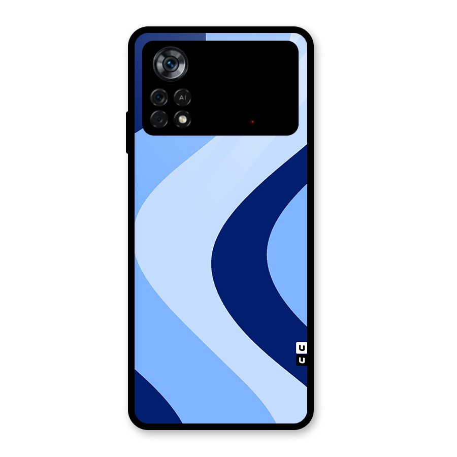 Blue Shade Curves Glass Back Case for Poco X4 Pro 5G
