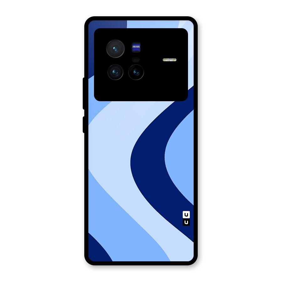 Blue Shade Curves Glass Back Case for Vivo X80