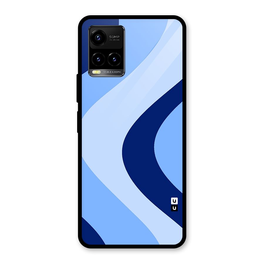 Blue Shade Curves Glass Back Case for Vivo Y21T