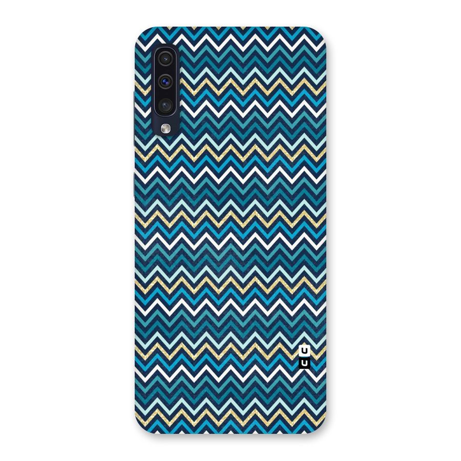 Blue Shades Chevron Pattern Back Case for Galaxy A50s
