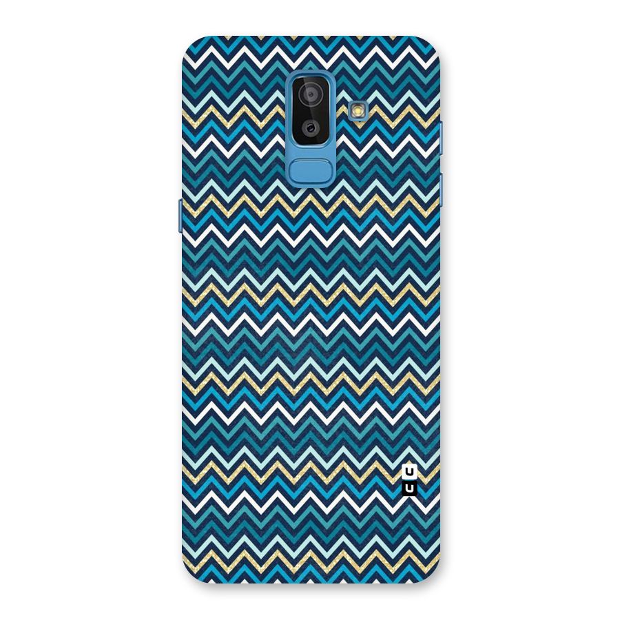 Blue Shades Chevron Pattern Back Case for Galaxy J8