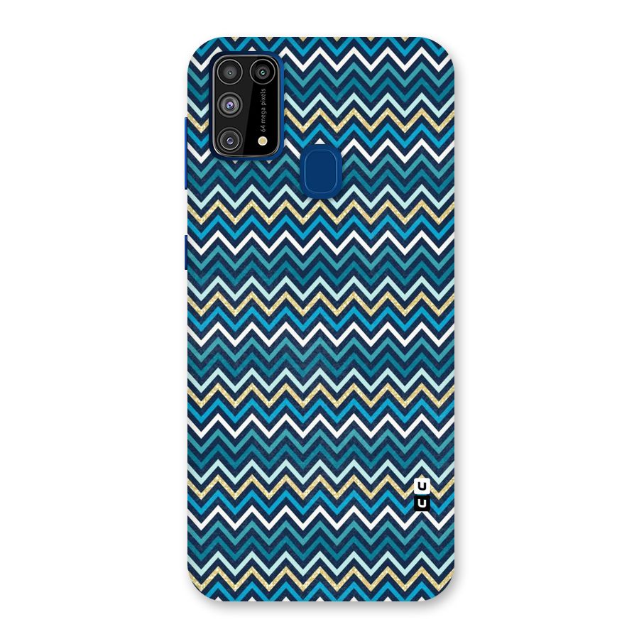 Blue Shades Chevron Pattern Back Case for Galaxy M31