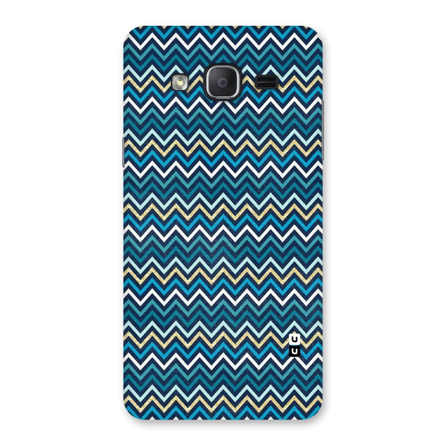Blue Shades Chevron Pattern Back Case for Galaxy On7 2015
