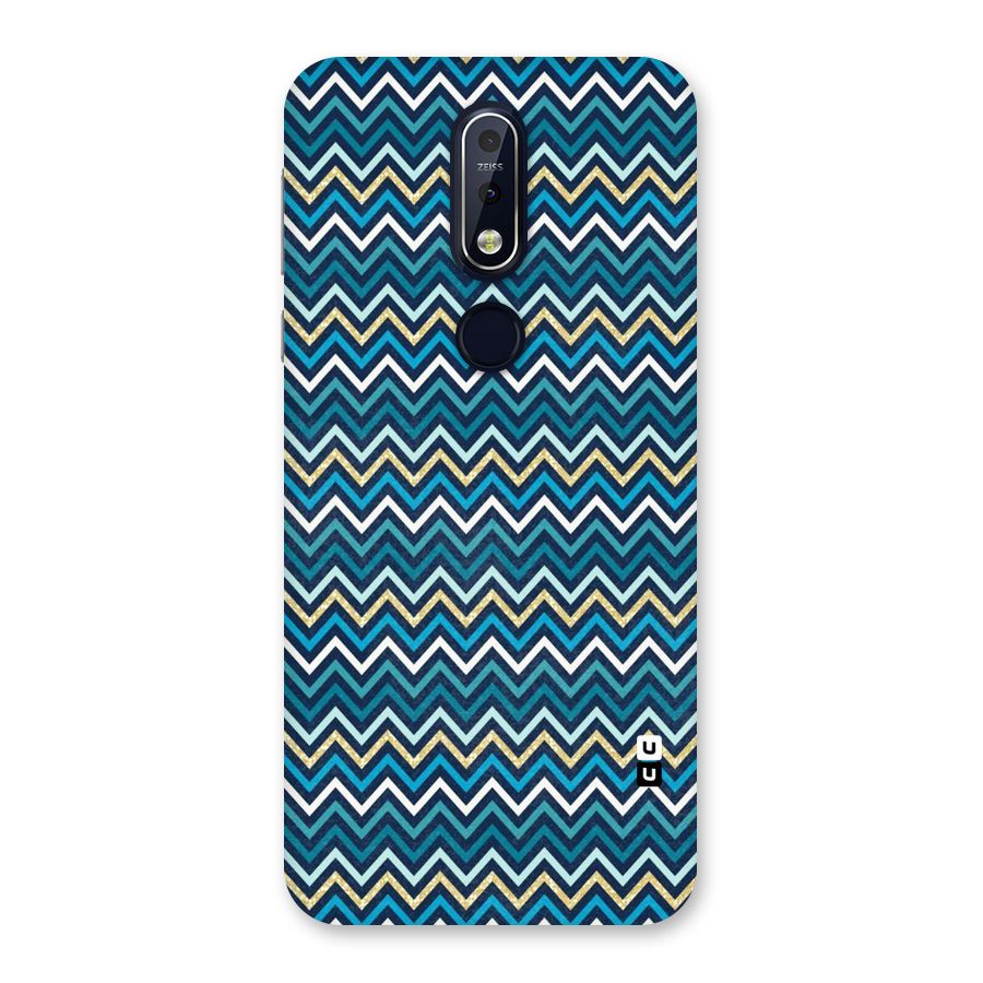 Blue Shades Chevron Pattern Back Case for Nokia 7.1
