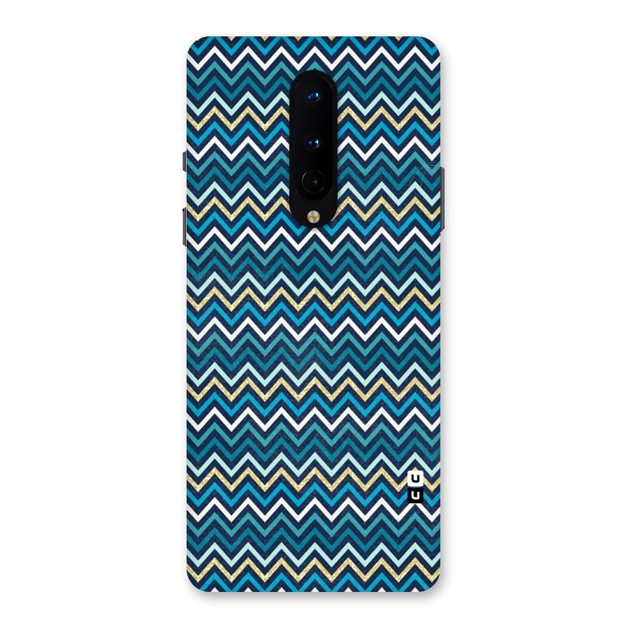 Blue Shades Chevron Pattern Back Case for OnePlus 8
