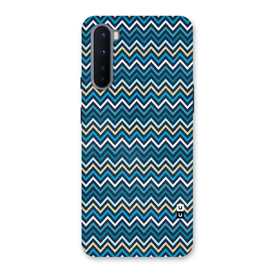 Blue Shades Chevron Pattern Back Case for OnePlus Nord