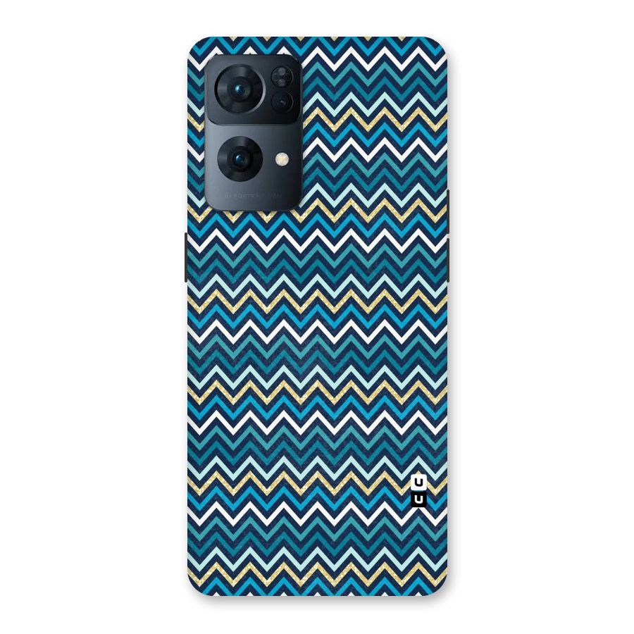 Blue Shades Chevron Pattern Back Case for Oppo Reno7 Pro 5G
