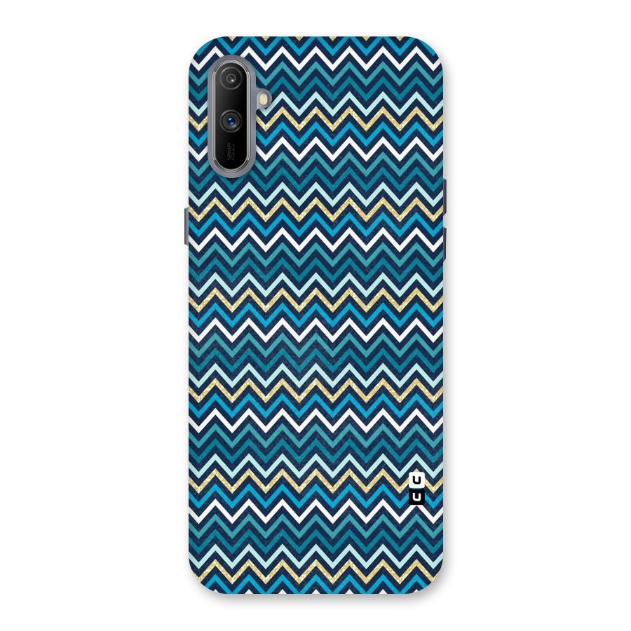 Blue Shades Chevron Pattern Back Case for Realme C3